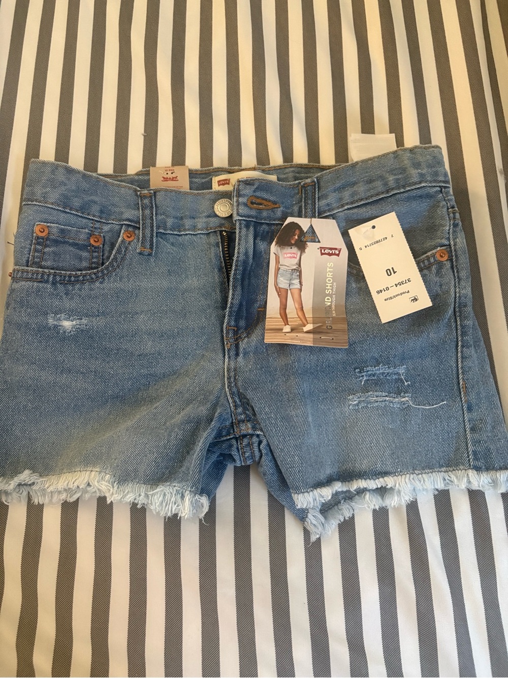 Levi's Light Blue Distressed Denim Cutoff Shorts